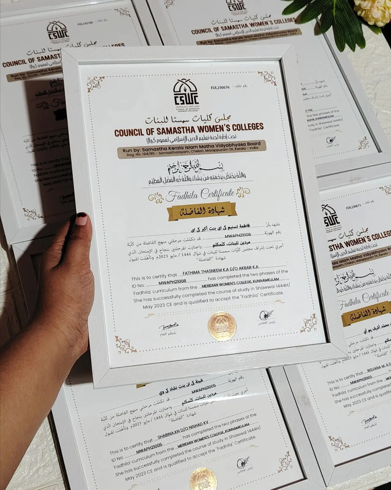 it is a certificate frame